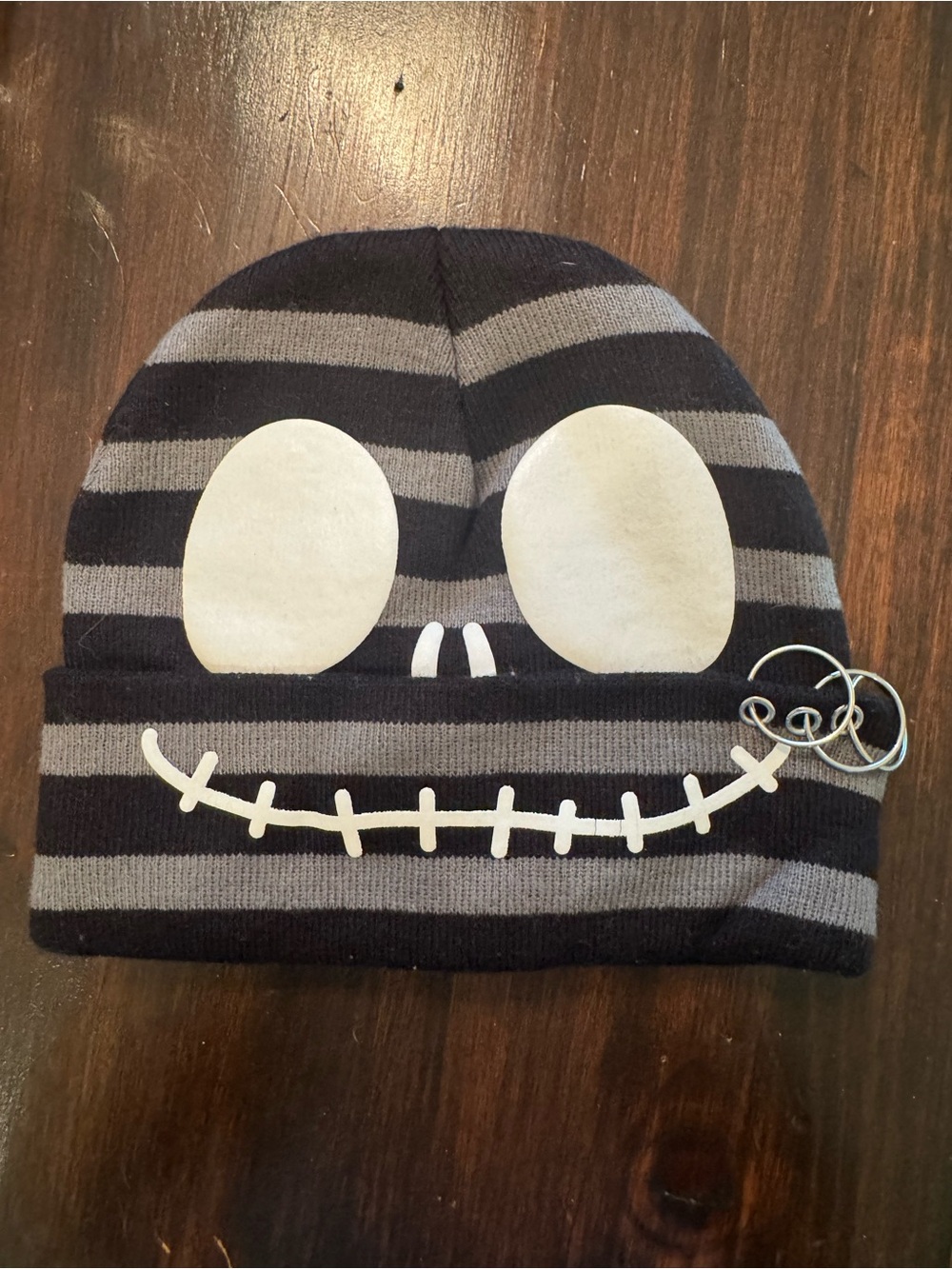 Men’s Nightmare Before Christmas Jack Skellington Punk Beanie Black Gray Safety